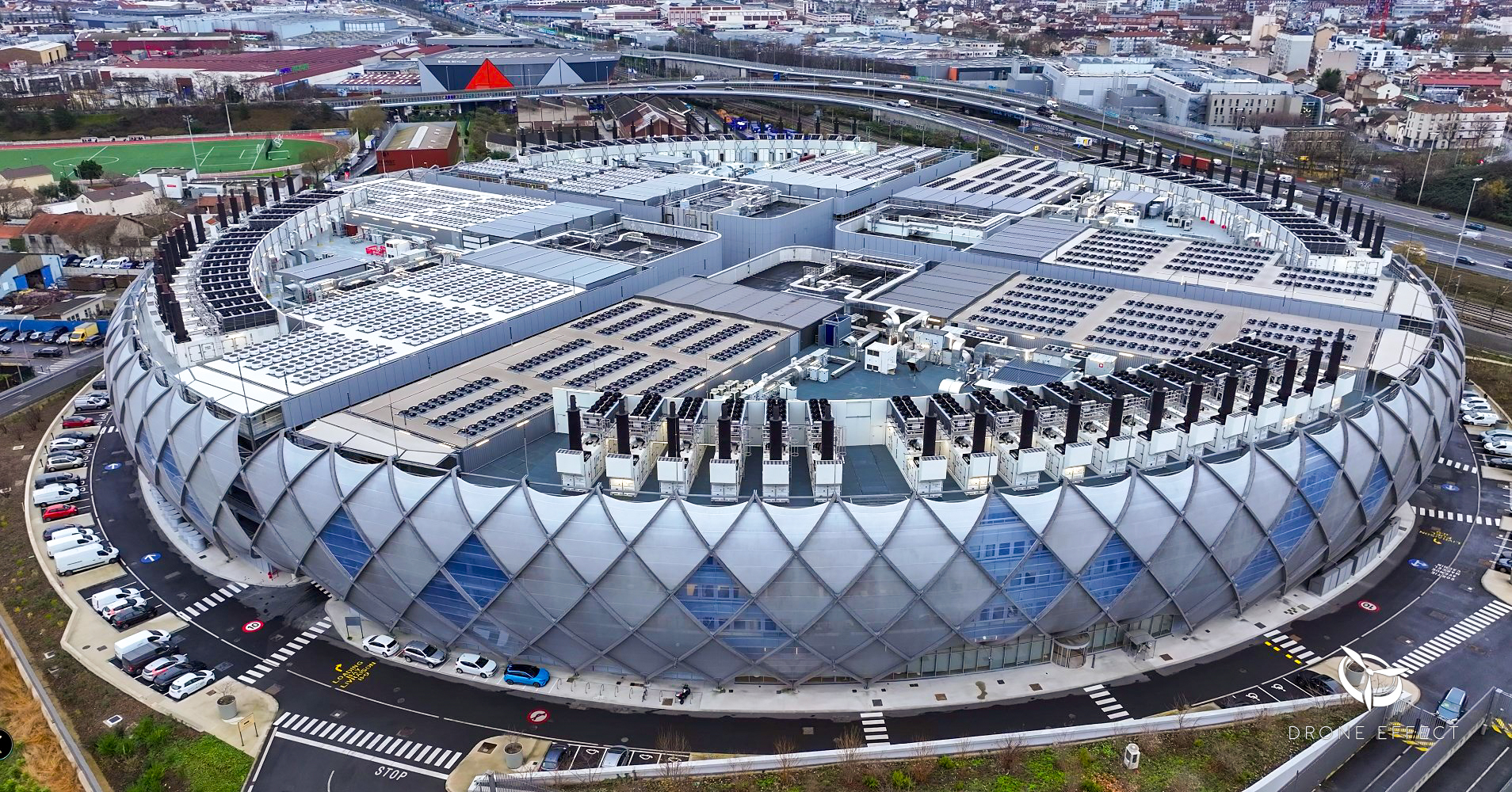 Vue aérienne pour un film d'entreprise à Paris